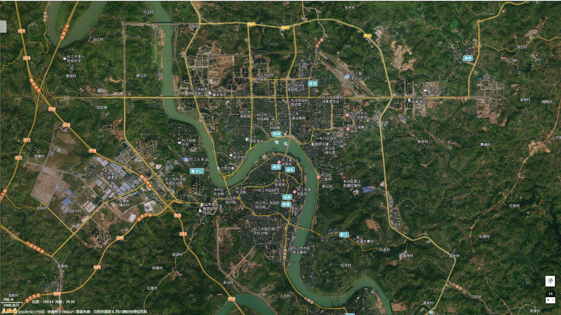 内江市城区地图